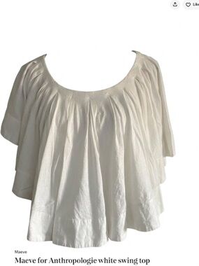 Maeve Anthropologie Cream Swing Tunic Top flowy bohemian medium tank underneath